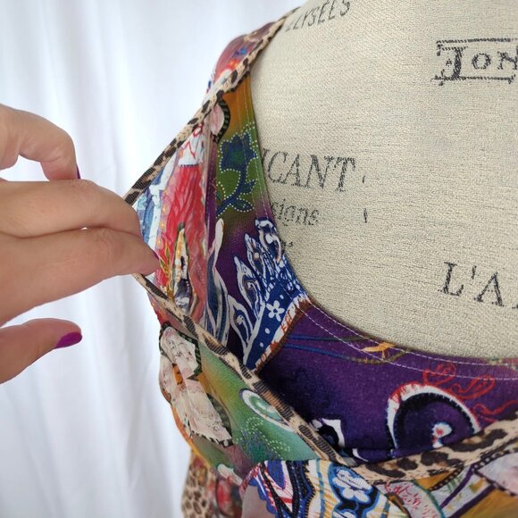 Sao Paolo Paisley Dress 8 Medium Orange Midi - Picture 6 of 11